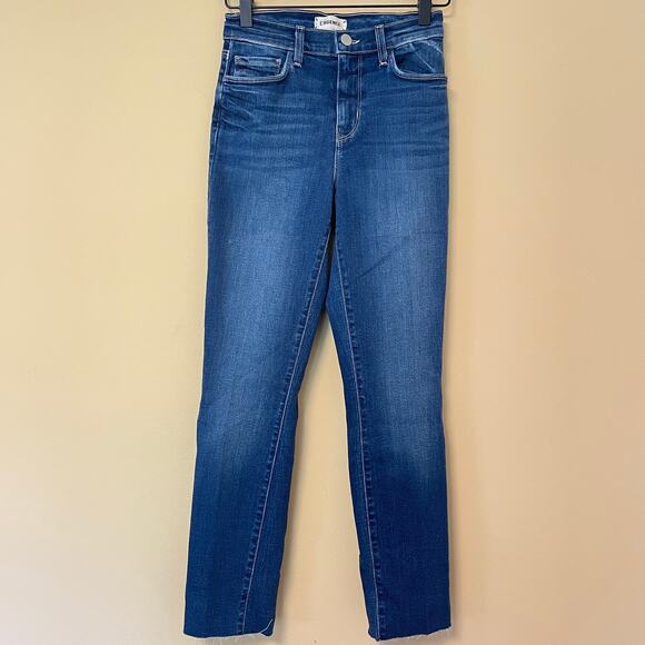 NWT L'AGENCE Sada High Rise Crop Slim Jeans 25 0 Raw Hem Laredo Wash Straight - Picture 5 of 8